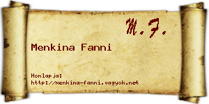 Menkina Fanni névjegykártya